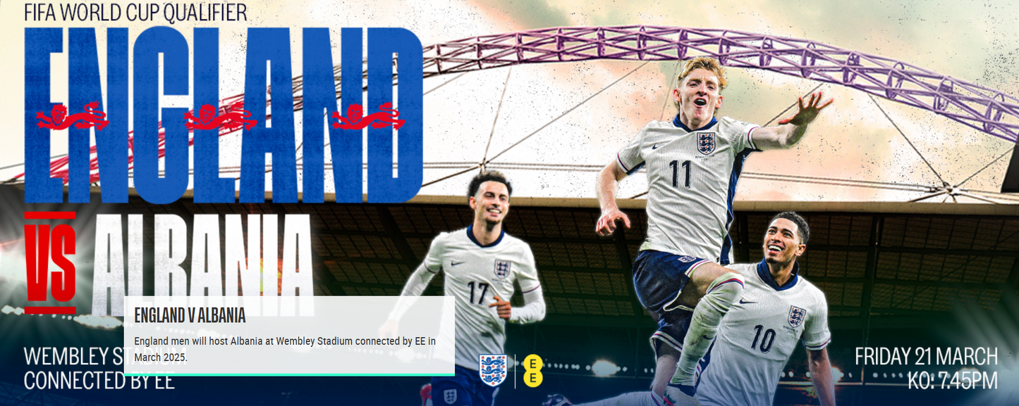 World Cup Qualifiers Tickets - England vs Albania